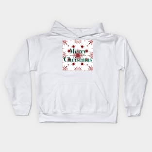 Glitter Red Christmas Snow Kids Hoodie